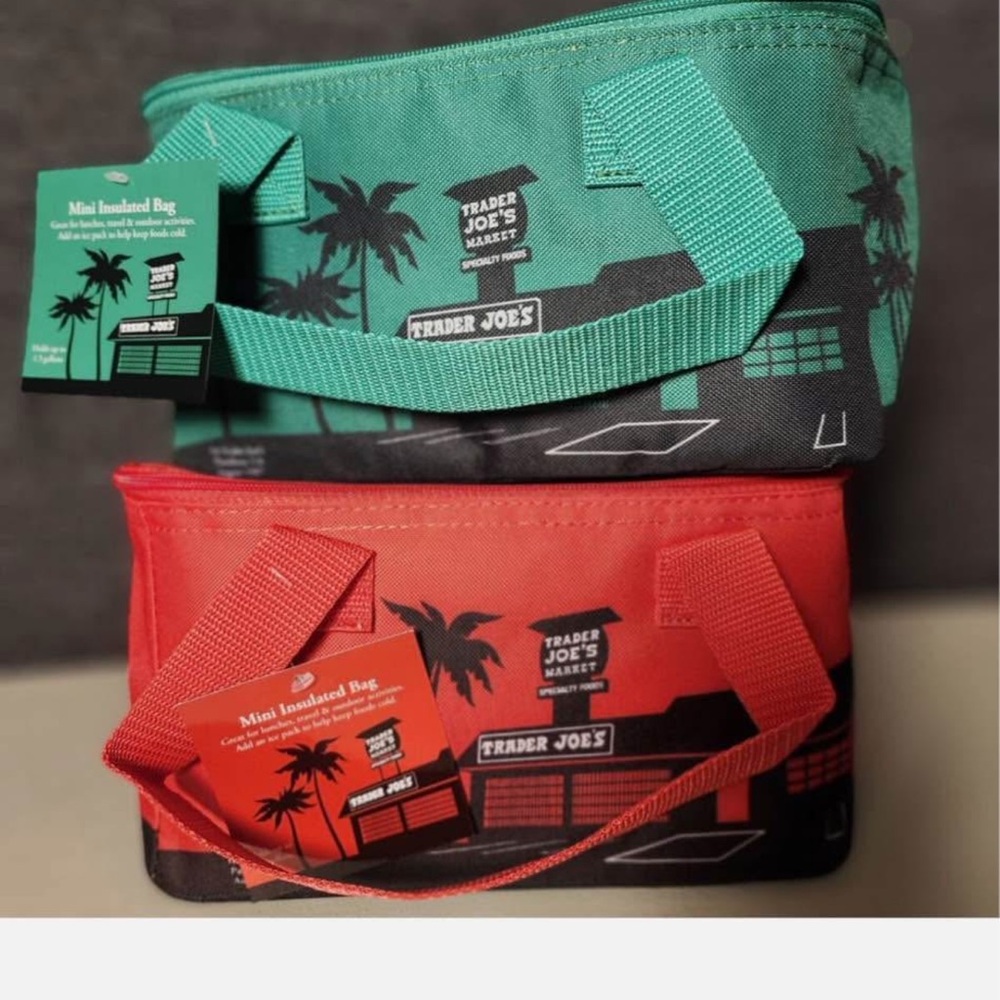 Trader Joe's Green and Red Mini Insulated  Bags